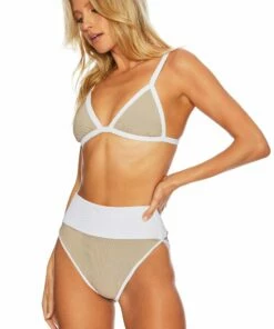 Pamela Top  Tan White