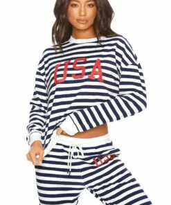 USA Sweatshirt  Nautical Stripe