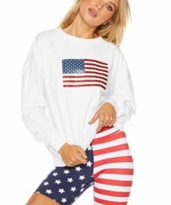 Flag Sweatshirt White -bechriot Online Shop BR04869S1 WHT ALT 1 scaled