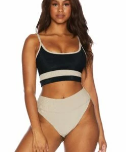 Eva Top Colorblock Houndstooth -bechriot Online Shop BR05804F1 TAUPE HIGHWAY 1 scaled