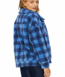 Sherpa Jacket Cornflower Buffalo Check -bechriot Online Shop BR06168F1 COBC BACK 1 scaled