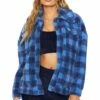Sherpa Jacket  Cornflower Buffalo Check