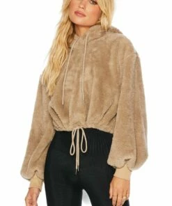 Shayla Crop Sweatshirt  Taupe