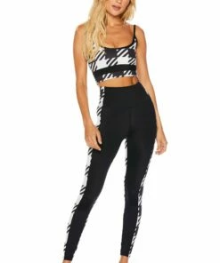 Colorblock Legging Black Tan