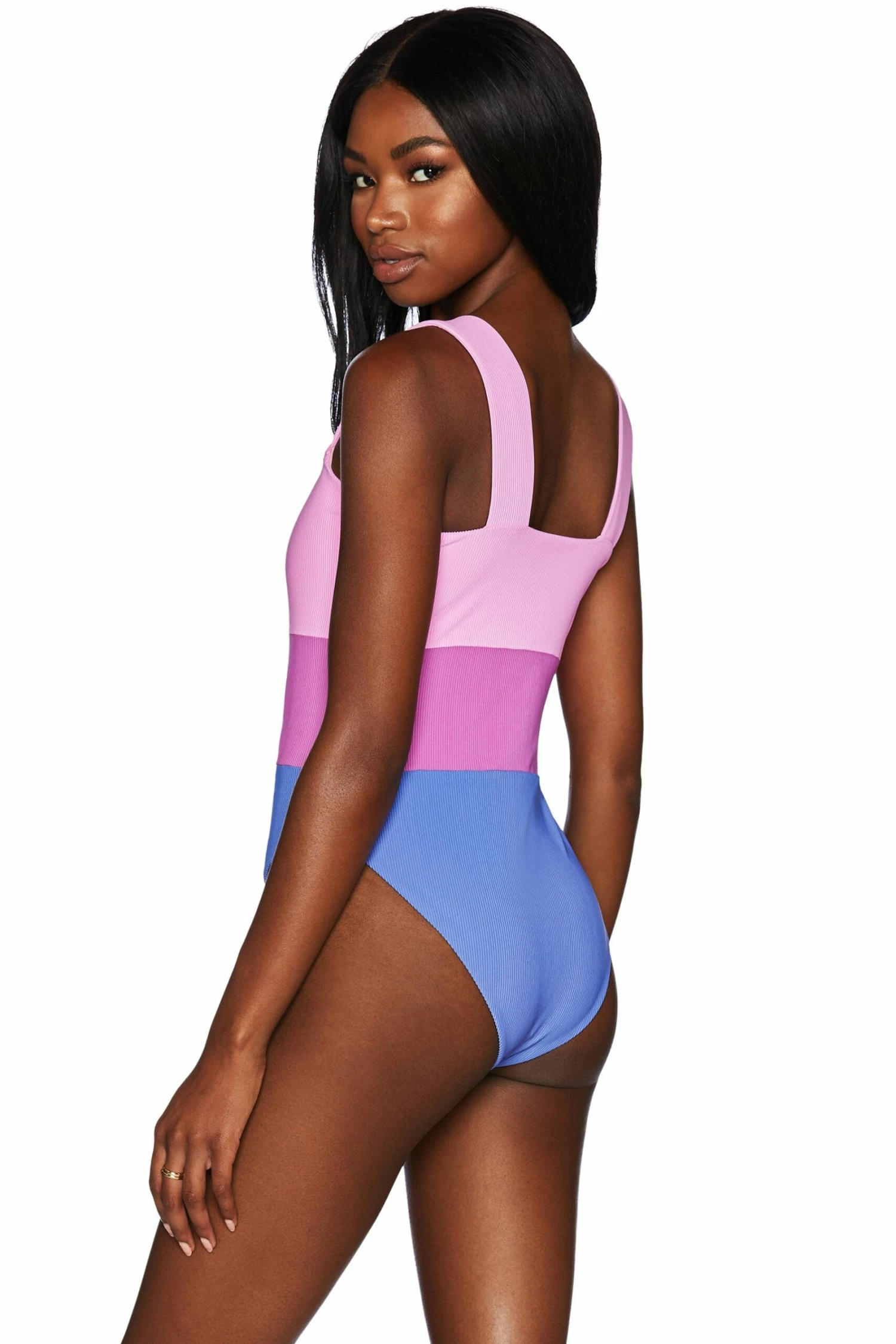 Amy One Piece Pink Periwinkle Colorblock 3 Amy One Piece Pink Periwinkle Colorblock - Image 3