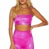Hologram Izzy Top  Neon Pink
