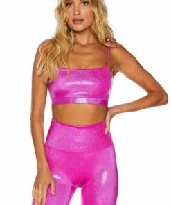 Hologram Izzy Top  Neon Pink