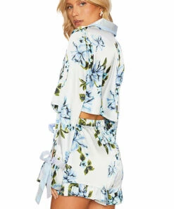 Luna Blouse Pink Floral -bechriot Online Shop BRB0173S1 blu back