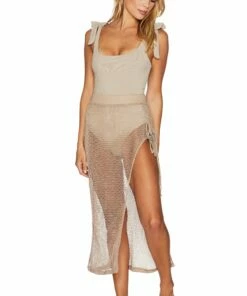 Cella Jane X Beach Riot Deborah Skirt Taupe -bechriot Online Shop BRCJ265F21 TAUP FRONT 1 scaled