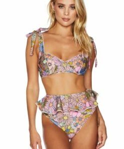 Cella Jane X Beach Riot Blair Top Taupe Floral